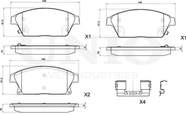 Колодки тормозные дисковые, комплект (Unio). Артикул BRP-20139