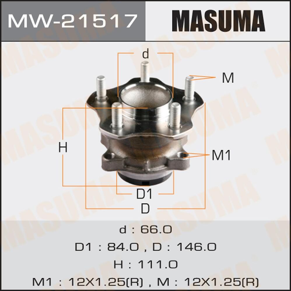 Ступичный подшипник (комплект) Masuma. Артикул MW-21517