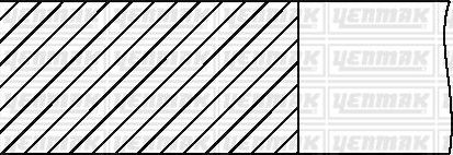 Поршневые кольца Yenmak для ВАЗ Samara (2108, 2109, 2113, 2114) 1986-1999. Артикул 91-09231-000