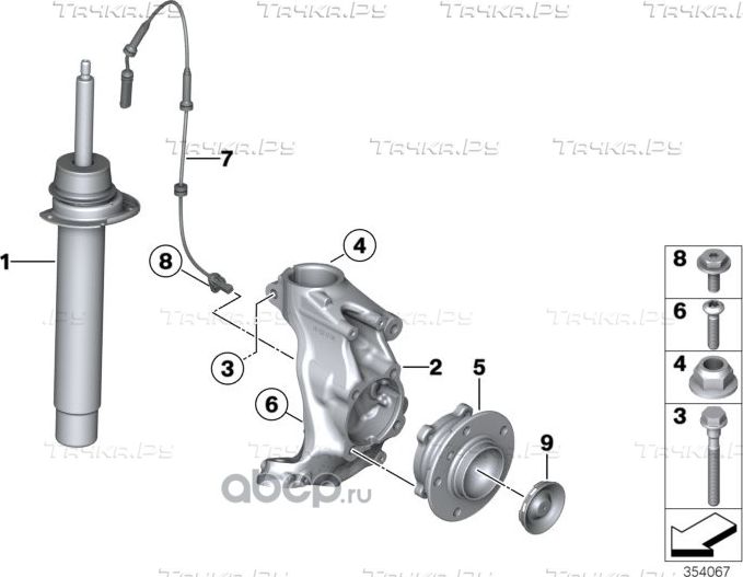 Амортизатор BMW (OEM) передний для BMW 2 F22 2012-2026. Артикул 31316874367