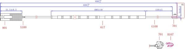 Датчик износа тормозных колодок  Sangsin Hi-Q для Rover 75 I 1999-2005. Артикул SWS1120