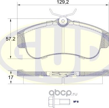 Тормозные колодки G.U.D.. Артикул GBP032000