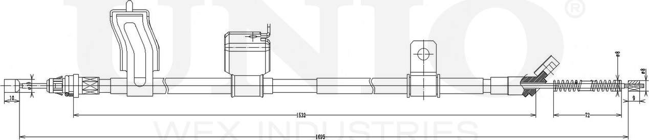 Трос ручного тормоза (Unio). Артикул CAB-60050