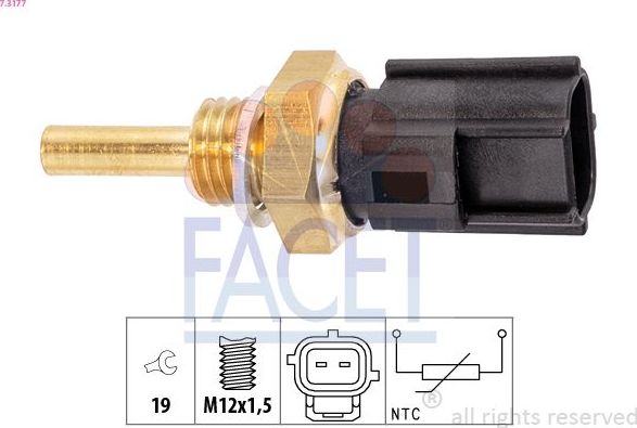 Датчик температуры жидкости Facet Made in Italy - OE Equivalent. Артикул 7.3177