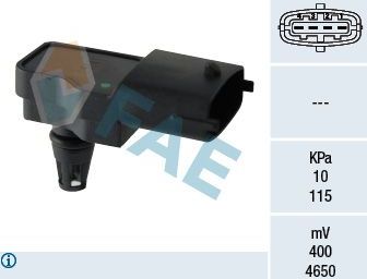 Датчик абсолютного давления (ДАД, MAP) FAE для Fiat Idea 2003-2016. Артикул 15041