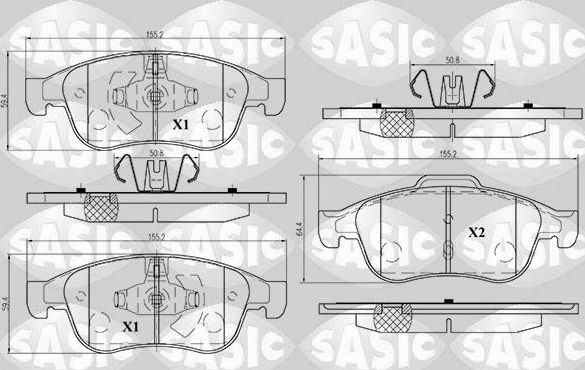 Тормозные колодки Sasic передние для Dacia Lodgy 2012-2026. Артикул 6214017