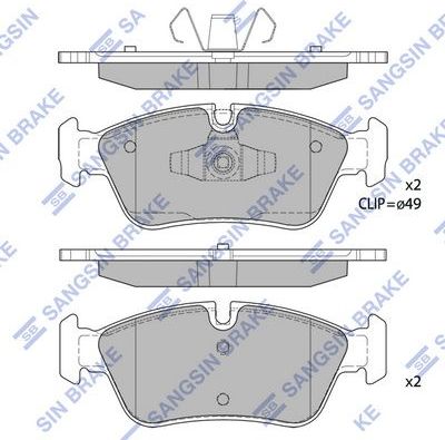 Тормозные колодки Sangsin Hi-Q. Артикул SP2160
