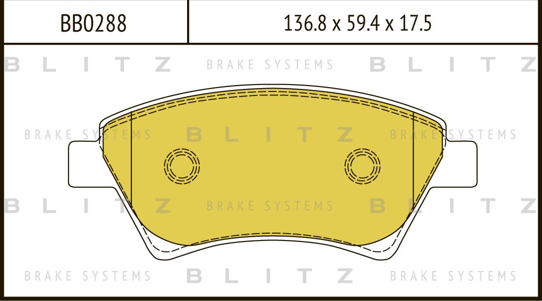 Колодки тормозные RENAULT MEGANE/SCENIC 02- перед. (Blitz). Артикул BB0288