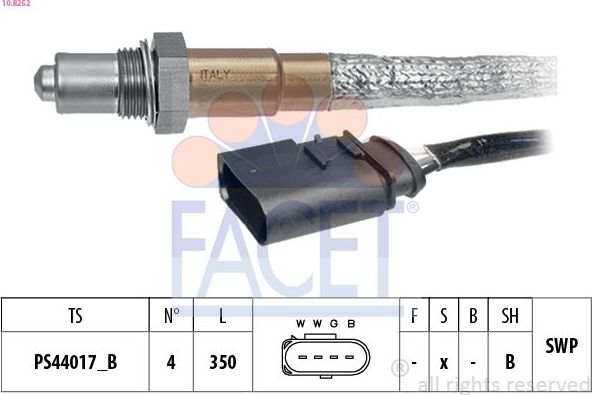 Лямбда-зонд (кислородный датчик) Facet Made in Italy - OE Equivalent. Артикул 10.8252