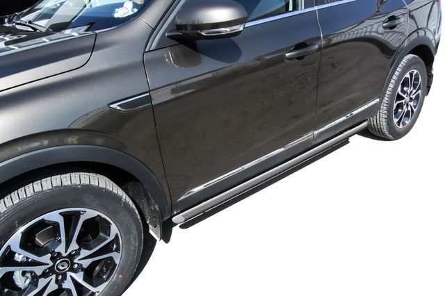 Пороги Slitkoff труба d42 для Renault Arkana 2019-2026 Серебристые. Артикул RAR4WD004S