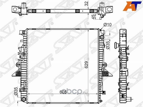 РАДИАТОР RANGE ROVER SPORT  DISCOVERY III 4.04.4 (SAT). Артикул LR000104