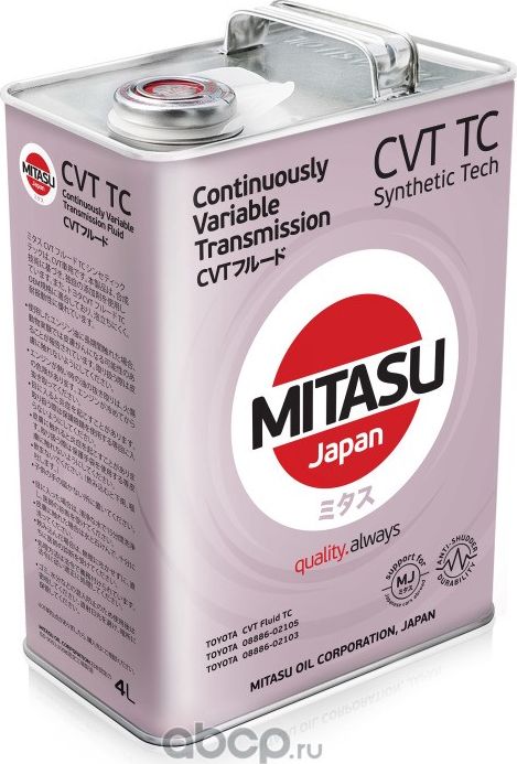 Жидкость синтетическая MJ 312 для АКПП MITASU CVT FLUID TC Synthetic Tech. жидко. Артикул MJ3124