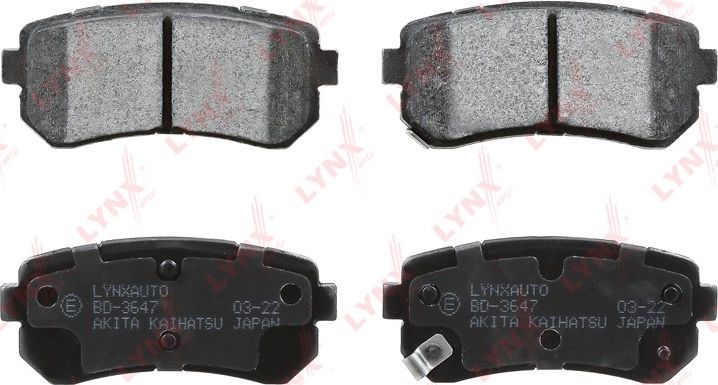 Тормозные колодки LYNXauto. Артикул BD-3647