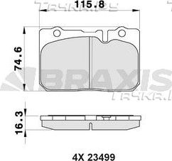 Тормозные колодки Braxis. Артикул AB0487