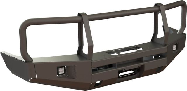 Бампер силовой STC передний для Toyota Land Cruiser 105 1998-2007 с защитой фар и противотуманными фарами. Артикул STC-TLC105-BF-C2-L1