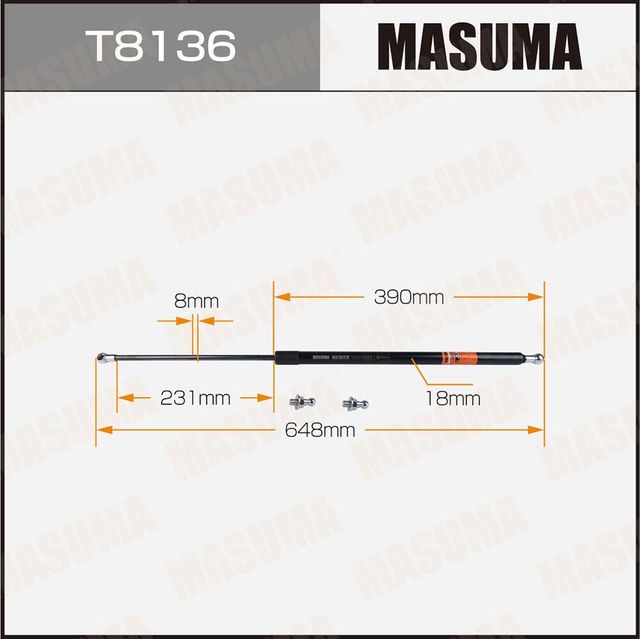 Упор газовый капота MASUMA, L=648mm (1/40). Артикул T8136