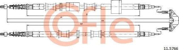 Трос ручника (тросик ручного тормоза) Cofle. Артикул 92.11.5766