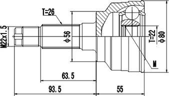 Шрус наружный (граната) Dynamatrix. Артикул DCV827001