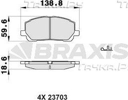 Тормозные колодки Braxis. Артикул AB0408