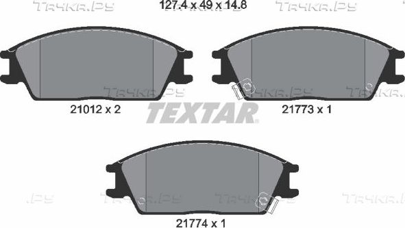 Тормозные колодки Textar передние для Hyundai Lantra I 1990-1995. Артикул 2101202