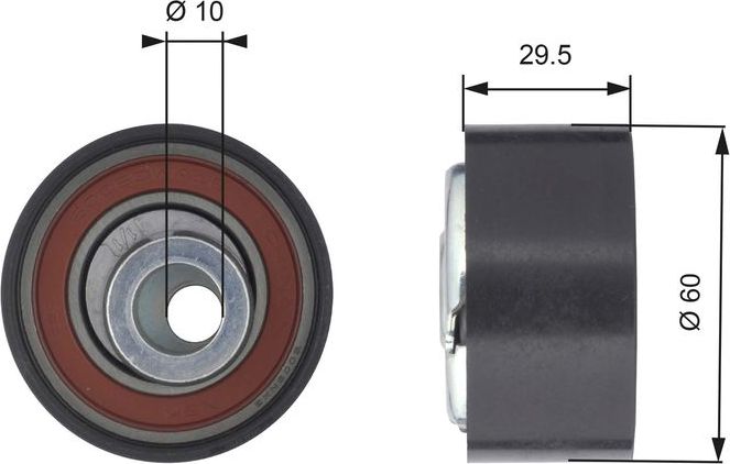 Натяжной ролик (натяжитель) ремня ГРМ Gates PowerGrip®. Артикул T43147