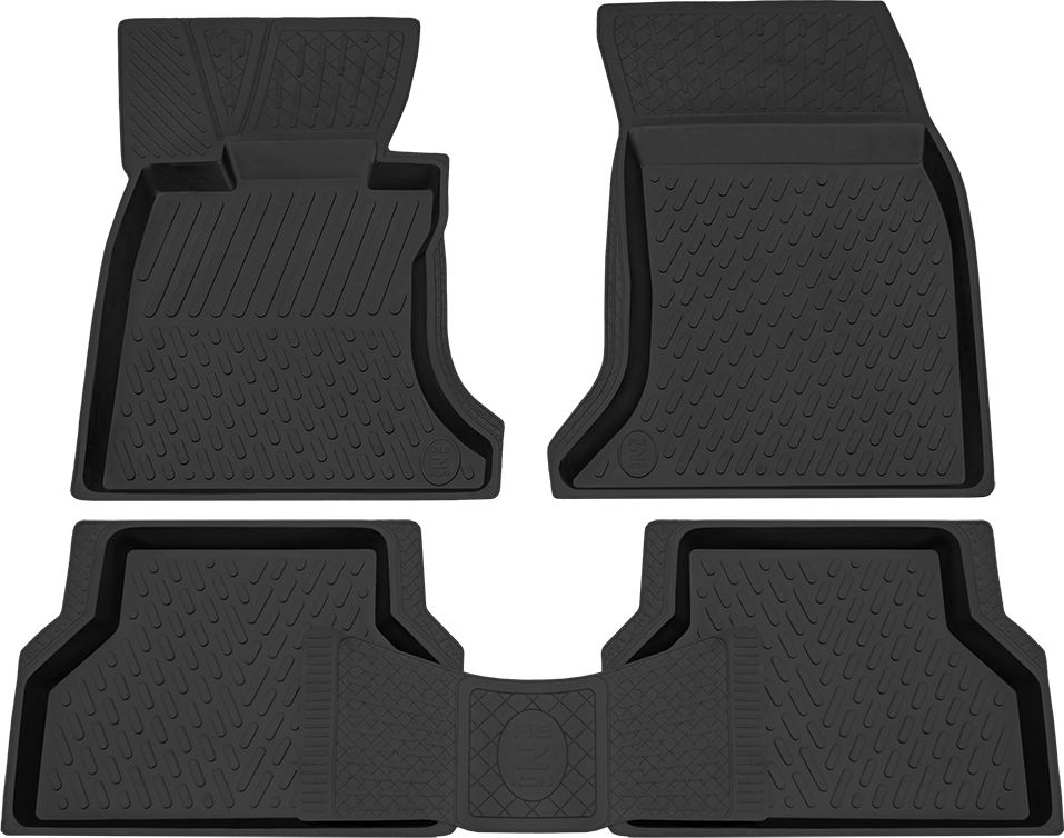Коврики Rezkon резиновые для салона BMW 5 E60-E61 2003-2010. Артикул 1010010100
