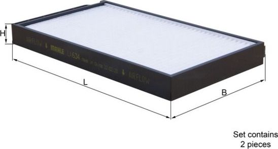 Салонный фильтр Mahle-Knecht. Артикул LA 634/S