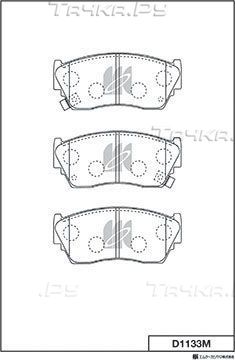 Тормозные колодки MK Kashiyama передние для Fiat Panda II 2003-2012. Артикул D1133M