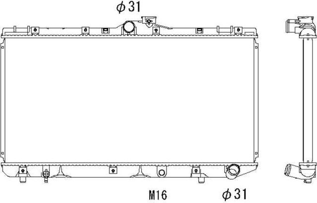 Радиатор охлаждения двигателя NRF для Toyota Corolla E100 1992-1997. Артикул 503966