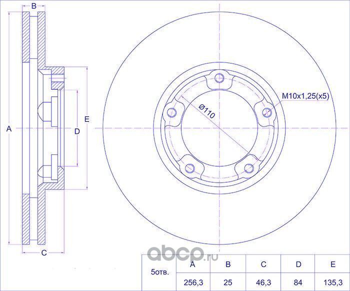 Диск тормозной (TI-Guar). Артикул TG4351235180
