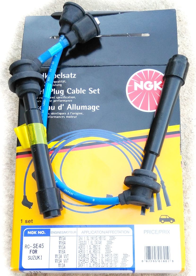 Высоковольтные провода (провода зажигания) (комплект) NGK. Артикул 1801