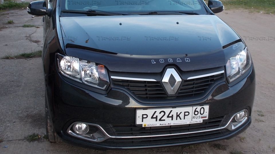 Дефлектор Vip-Tuning для капота Renault Logan II 2014-2026, вкл. Logan Stepway. Артикул RL54