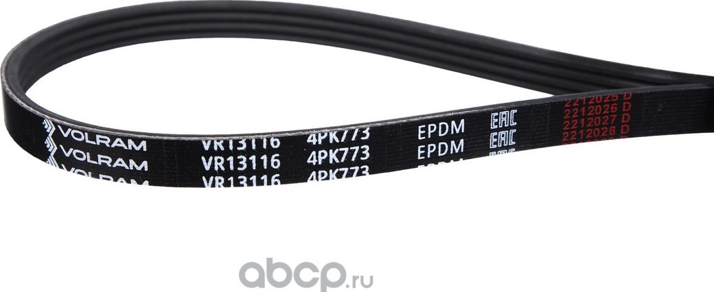РЕМЕНЬ ГЕНЕРАТОРА (4PK773) ДЛЯ А/М HYUNDAI GETZ MITSUBISHI LANCER VII, VIII HO (Volram). Артикул VR13116