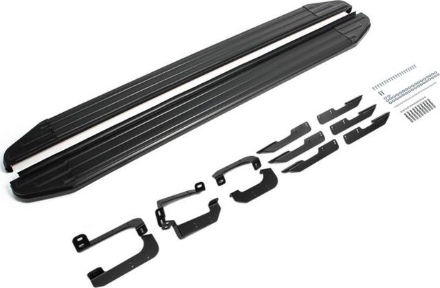 Пороги алюминиевые Rival Premium-Black для Chery Tiggo 7 Pro 2020-2024. Артикул A180ALB.0905.2