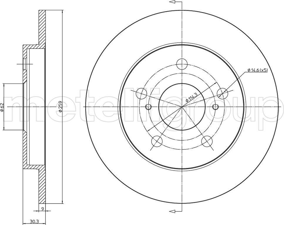 Тормозной диск Metelli. Артикул 23-0977C