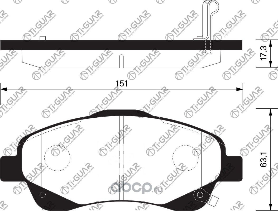Тормозные колодки (TI-Guar). Артикул TG1528