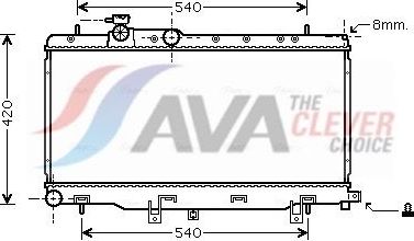 Радиатор охлаждения двигателя AVA. Артикул SUA2050