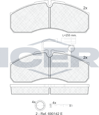 Тормозные колодки Icer. Артикул 141889