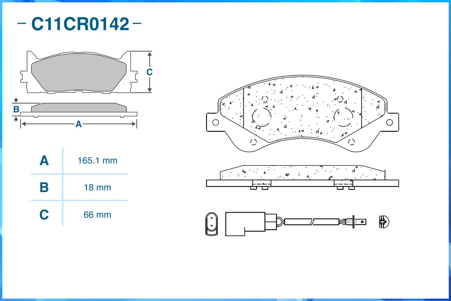 Колодки тормозные передние (Low Metallic) (Cworks). Артикул C11CR0142
