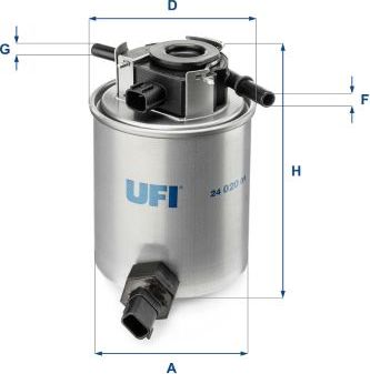 Топливный фильтр UFI для Infiniti Q70 I 2013-2024. Артикул 24.020.01