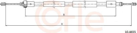Трос ручника (тросик ручного тормоза) Cofle. Артикул 10.4655