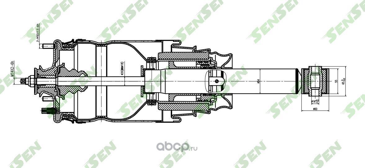 Пневмостойка подвески задняя L=R LAND ROVER Discovery 3 2004/07-2009/0 (Sensen) Sensen. Артикул SAR004