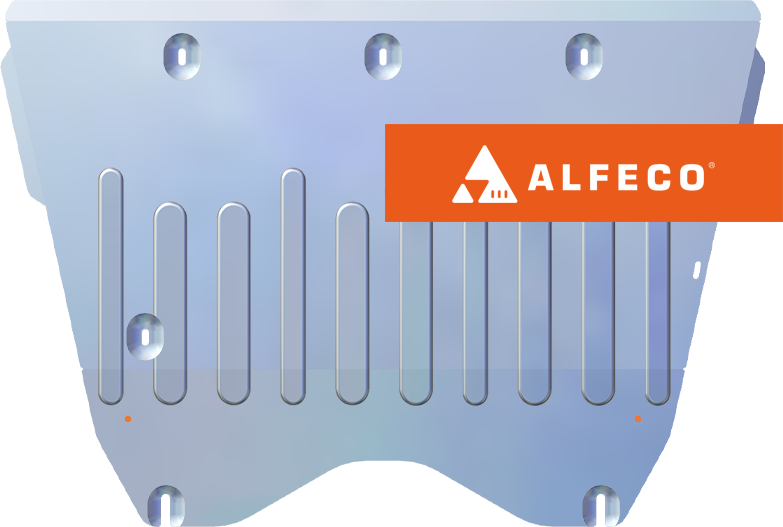 Защита алюминиевая Alfeco (4 мм) для картера и КПП Fiat Doblo II (263) 2015-2026. Артикул ALF.06.09AL4