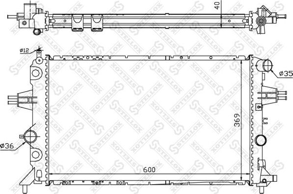 Радиатор охлаждения двигателя Stellox для Opel Astra G 1998-2005. Артикул 10-25265-SX