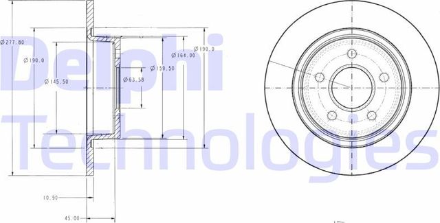 Тормозной диск Delphi. Артикул BG3873
