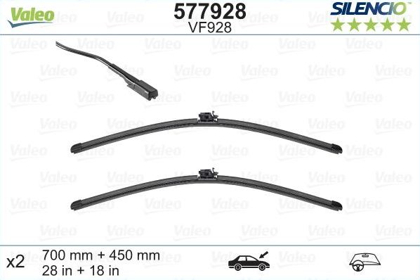 Щетки стеклоочистителя (дворники) Valeo Silencio Flat Blade. Артикул 577928