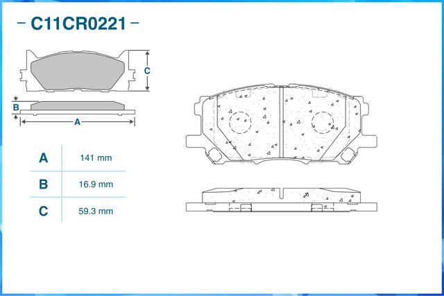 Колодки тормозные передние (Low Metallic) (Cworks). Артикул C11CR0221