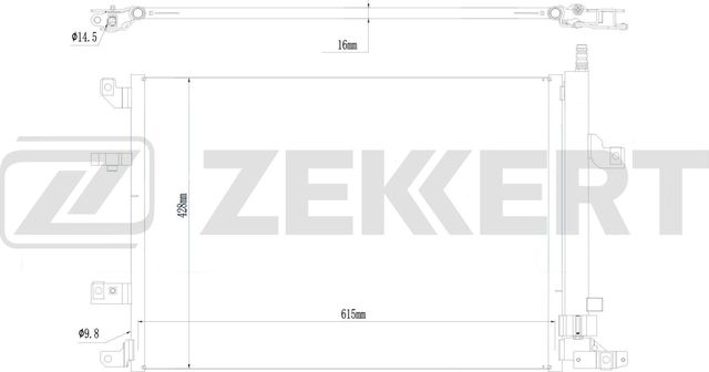 Радиатор кондиционера (конденсатор) Zekkert (алюминий) для Volvo V70 II 2001-2008. Артикул MK-3080