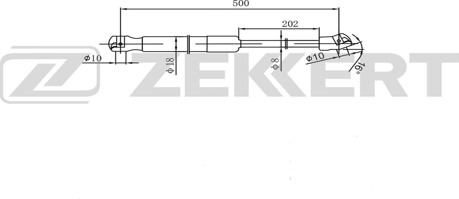 Амортизатор (упор) багажника Zekkert. Артикул GF-2602
