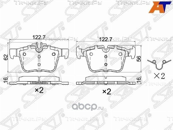 Колодки тормозные зад MERCEDES C180C200 W205 13- (SAT). Артикул STA0004203602